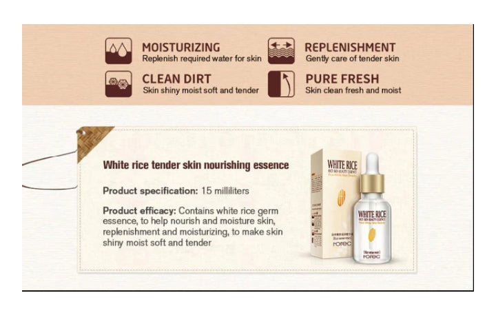 Rorec Moisturizing Anti Wrinkle Rice Face Serum for Open Pores 15ml