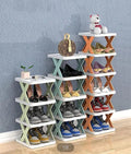 New Arrival Stackable Shoe Rack �Multi-layer Plastic Shoe Organizer for Entryway | Space-Saving Storage Cabinet (4, 5, 6 Layers) - 4 Layers