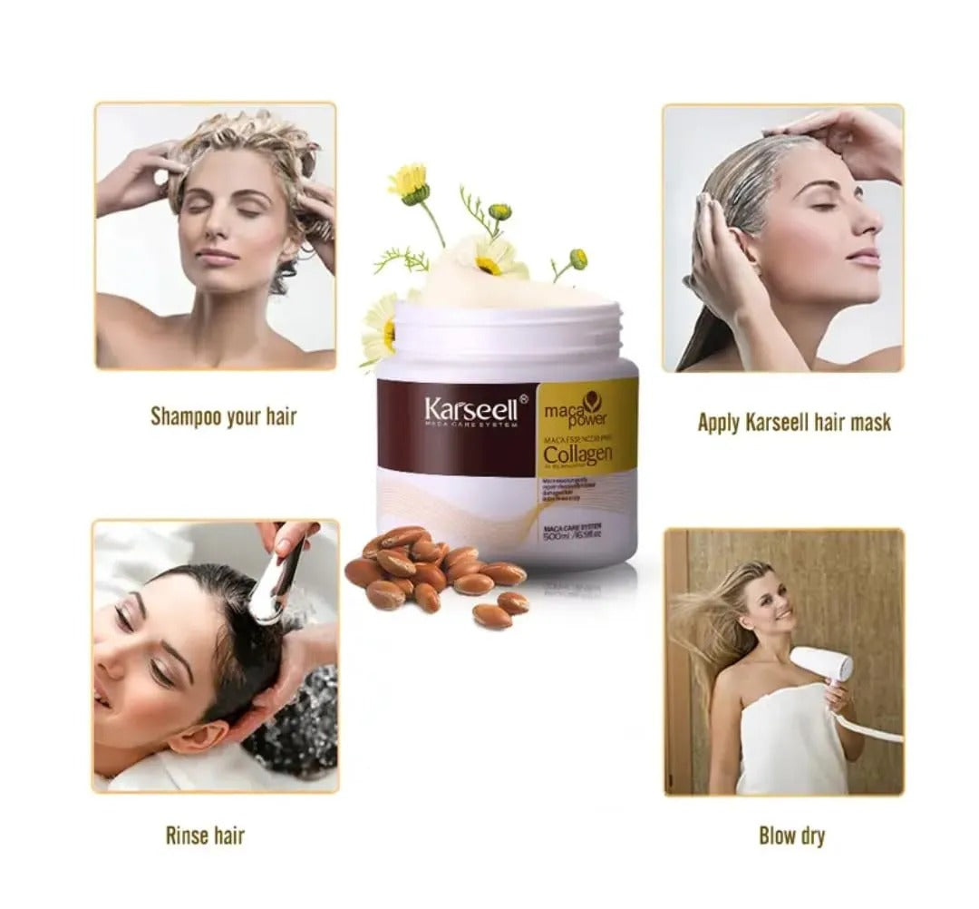 3 in 1 Deal Karseell Hair Mask Collagen Treatment Cream + Reusable 576 Pcs Fake Nails + Fake Nails Glue | Makeup And Hair Care Deal