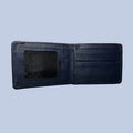 buffalo Leather  Plain Wallet Men Short Wallet Purse Small Vintage Wallets Card Holder ( dark blue )