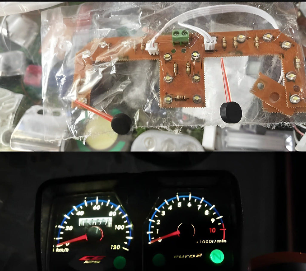 70cc Meter led glowing kit with glowing red niddle for 70cc bike