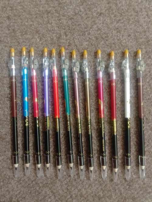 ( Pack of 12 )2 in 1 colors eye pencil multipurpose  Eye Pencil (Random color )