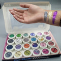 Shimmer Glitter Eyeshadow Glitter Powder Set Face &amp; Eye high Pigmented (Random Color)) - Pack of 12