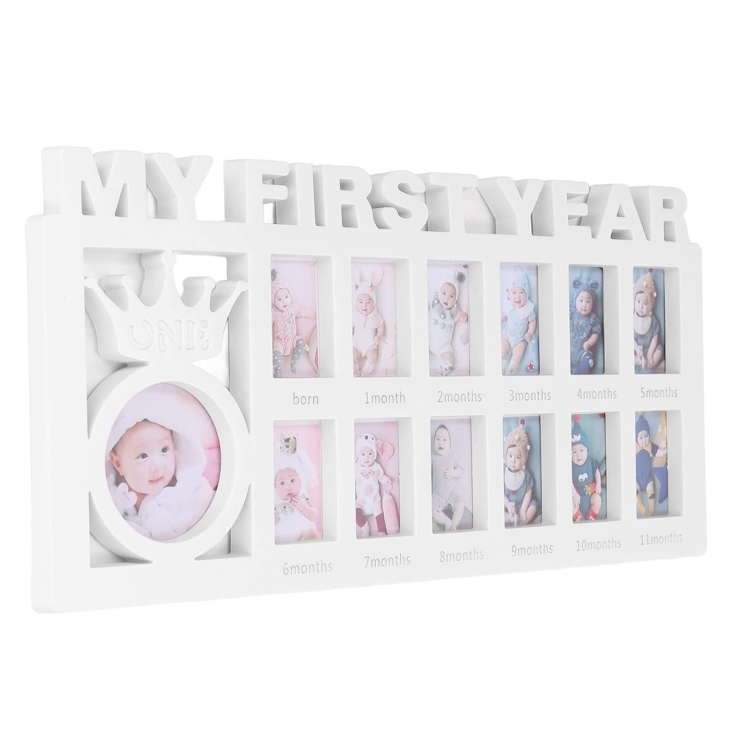 Newborn Baby Photo Frame Baby Pictures Plastic Frame For 12 months Monthly Milestone Photo Frame My First Year Picture Frame for Baby Newborn