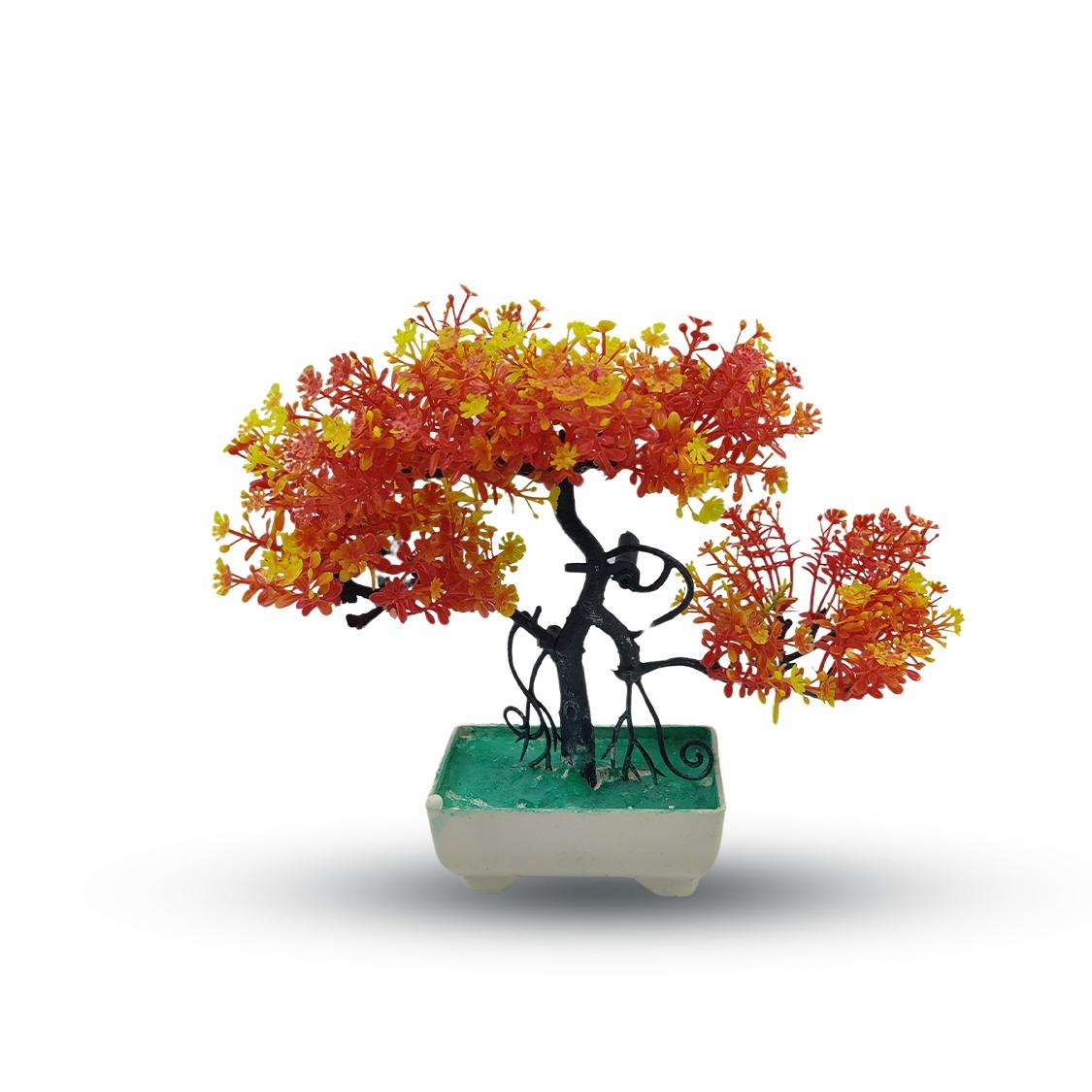 Orange Artificial Bonsai Tree ( 1 Piece )�   Bonsai Tree Room Decor for Home, Office &amp; Bedroom | Best Artificial Pot