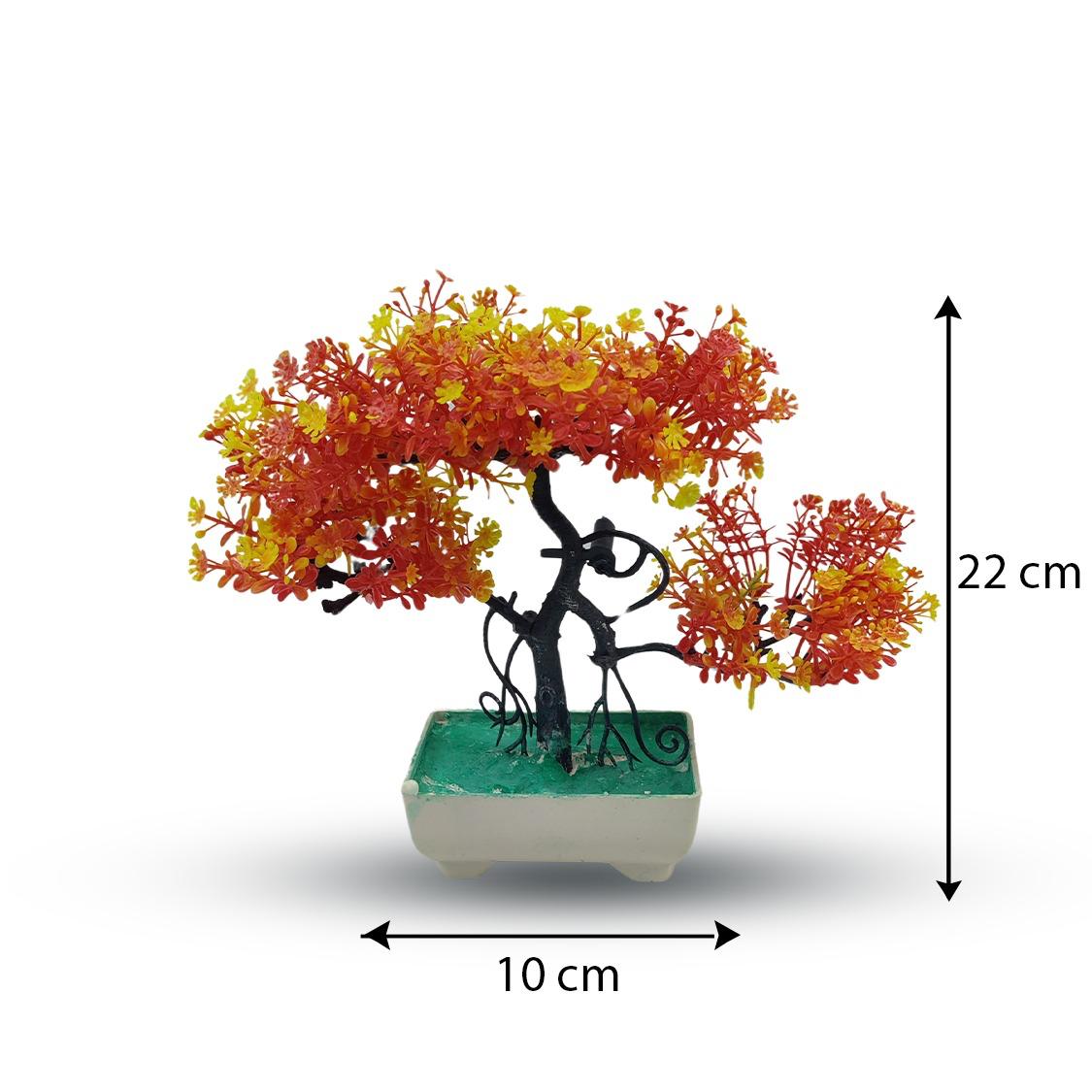 Orange Artificial Bonsai Tree ( 1 Piece )�   Bonsai Tree Room Decor for Home, Office &amp; Bedroom | Best Artificial Pot