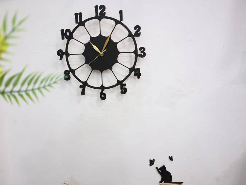 Retro Design 3D Wooden wall clock for Living Room Retro Decor Wall Clock