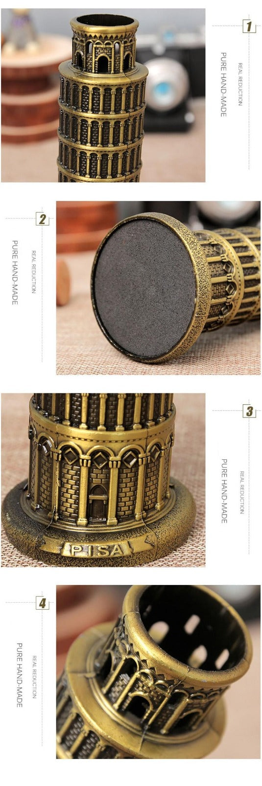 Pissa Tower Metal Model For Home &amp; Office Decoration (10 inches)