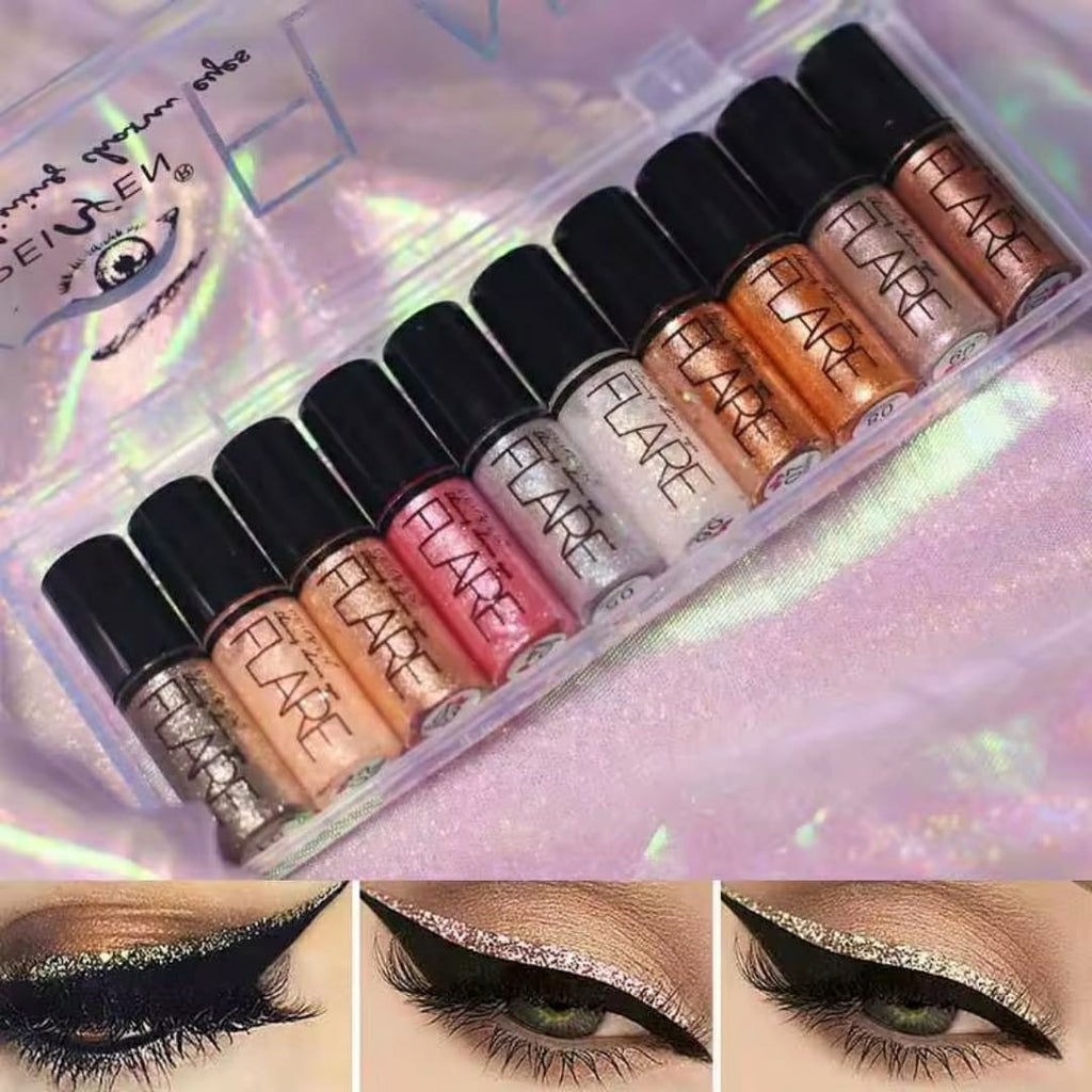 Pack of 6 Mocallure Metallic Shiny Waterproof Glitter Eyeshadow Liquid Eyeliner (Random Color)