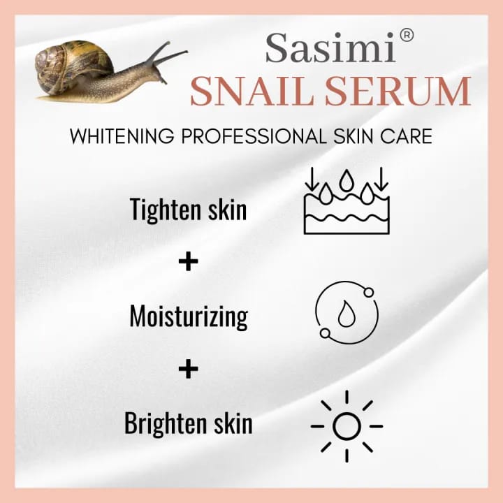 Sasimi Snail Serum High Quality Anti Aging Moisturizing &amp; Whitening Serum For Pores &amp; Acne 30Ml