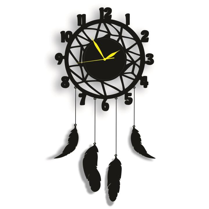 Wall Hanging Wall Clock, Wooden Feather Wall – photo 3