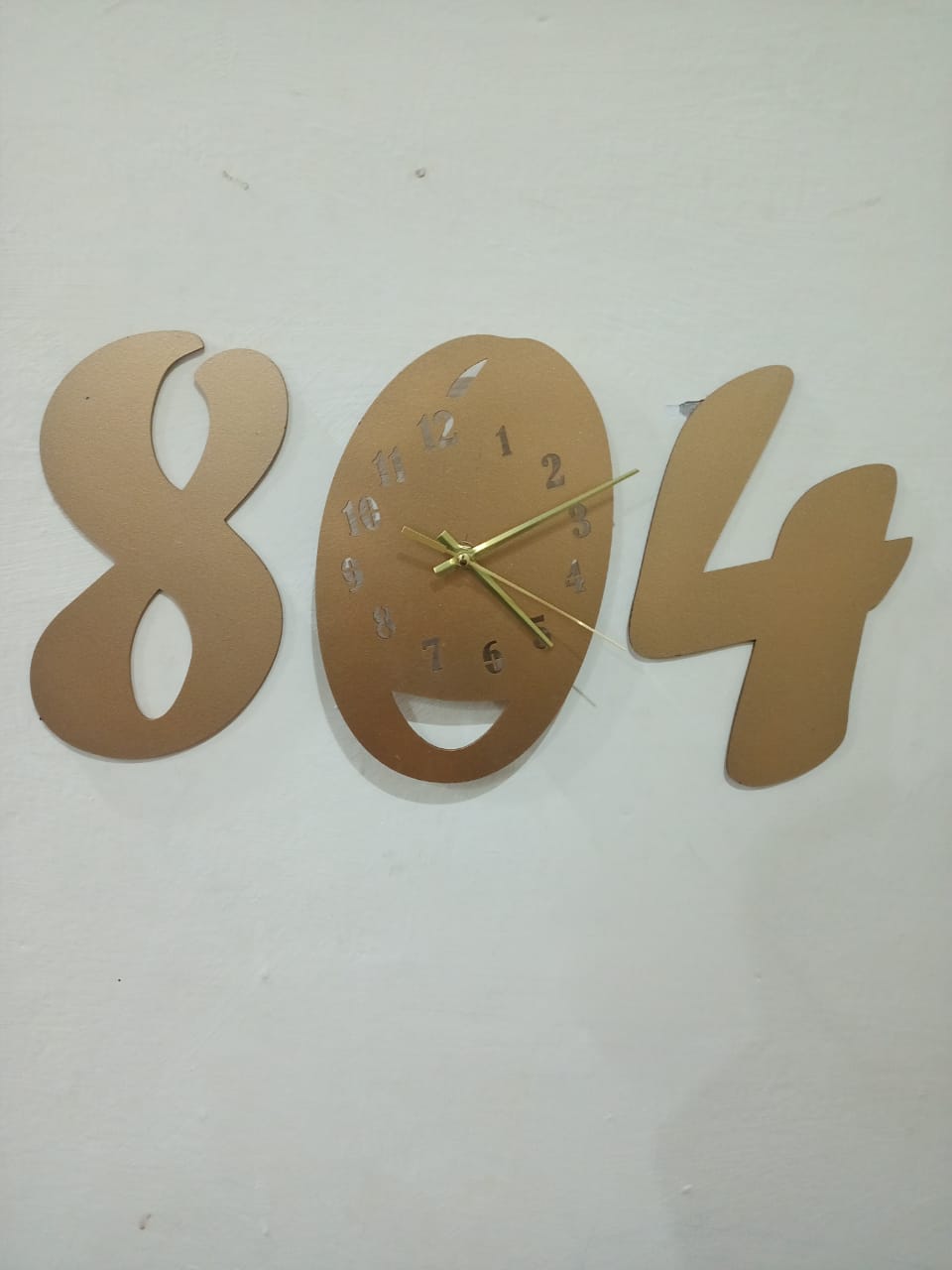 3d wall clock Wooden Golden color Wall – photo 3