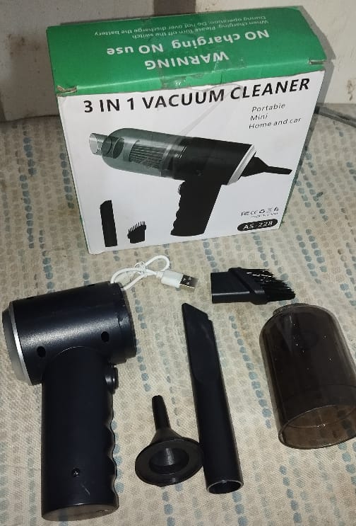 3 in 1 AS- 228 Mini USB Rechargeable Vacuum Cleaner, Vacuum For Car �Vacuum For Home �Duster