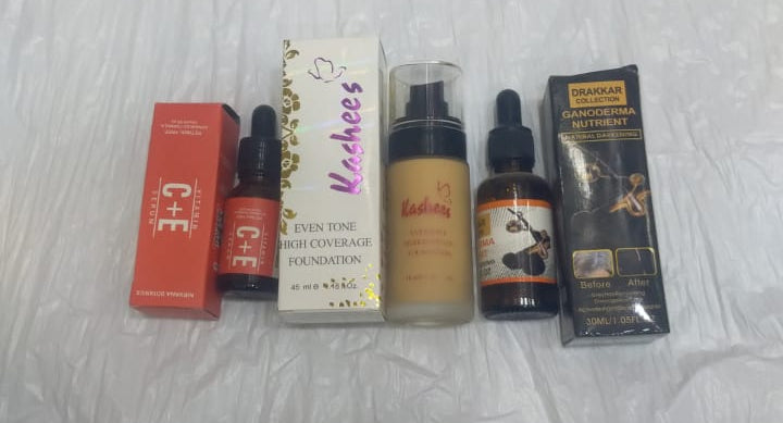 pack of 3 Vitamin C &amp; E Serum +Darkening Serum +Kashees Foundation