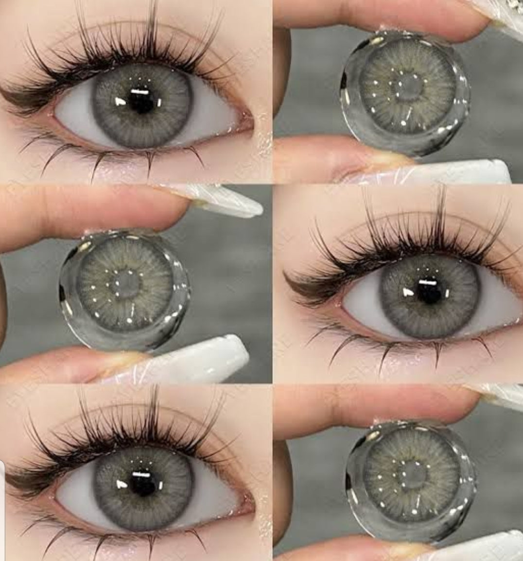 3-Tone Lens with Container Solution &amp; Travel Kit �Complete Contact Lens Care Set - Grey