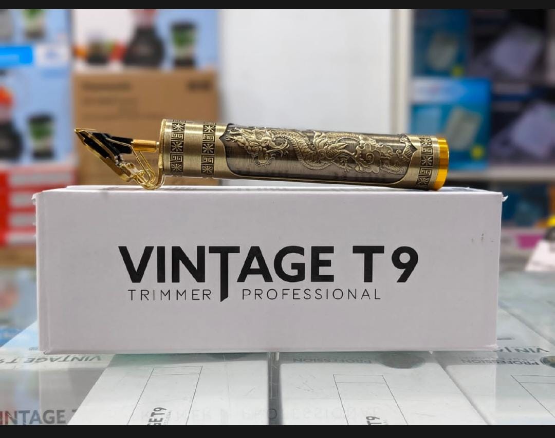 Metal Body - Vintage T9 Trimmer and Hair Clipper Cutting Machine For Men | Dragon Design | Golden Color Trimmer