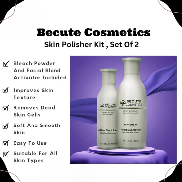 Becute Skin Polish Set �Bleach Powder &amp; Facial Blonde Activator for Radiant and Even Skin Tone
