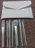 7 Pcs makeup Brush Set Complete Lip Brush Eye Shadow Loose Powder Brush Beauty Tools With Pouch (Green)