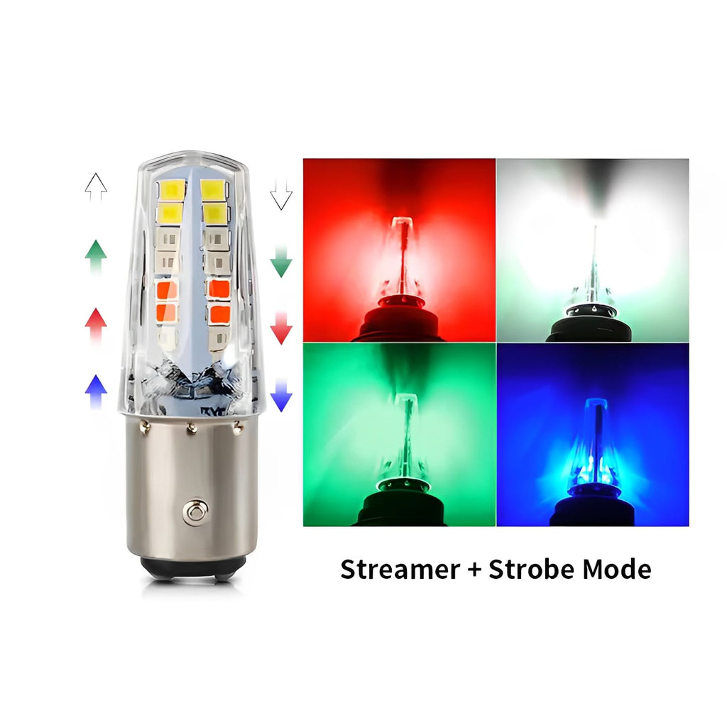 LED Backlight Bulb 6 Functions, 4 Colors - Perfect for Bikes, CD 70, CG125, Cars, and Jeeps