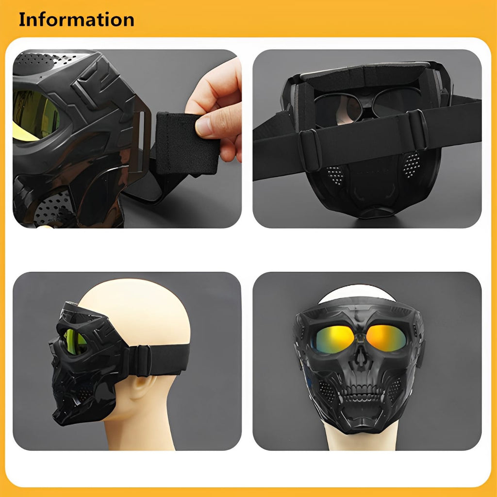 Motorcycle Skull Mask Cycling Windproof Full Face Skeleton Protective Mask Colorful Sickle Color Tactical Bike Bicycle Mask