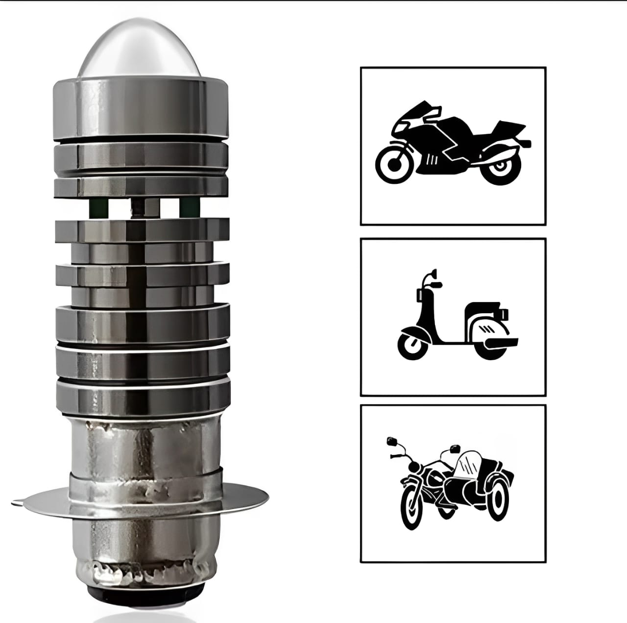 Bike LED Headlight Bulb - Motorcycle Fog light - Super bright With 2 functions white/yellow