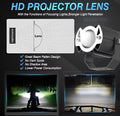MAXGTRS Motorcycle Led Headlight Mini Projector Lens Tri-model Driving Auxiliary Scooter Spotlamp