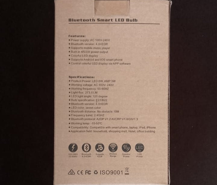 E27 Bluetooth Smart LED Bulb with Speaker with APP Control It