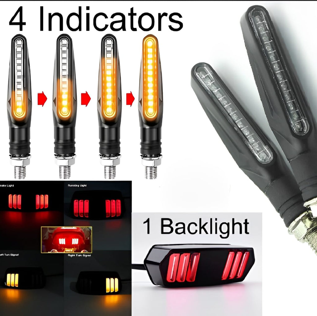 Set of 4 Fancy Indicators for All Bikes + Free Backlight | Compatible with CD 70, 125