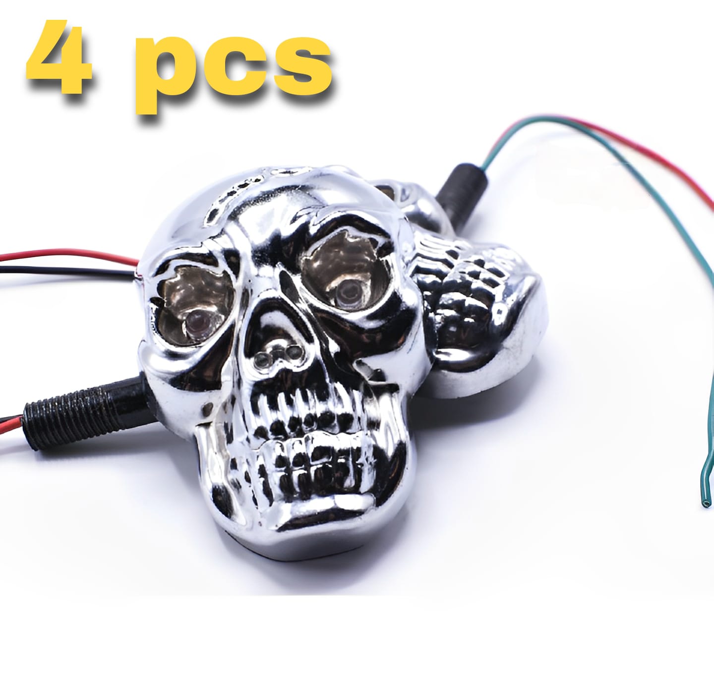 Universal Skull Head LED Turn Signal Indicators �Set of 2/4 for Motorcycles 125cc and 70cc all bikes - 2 Pcs