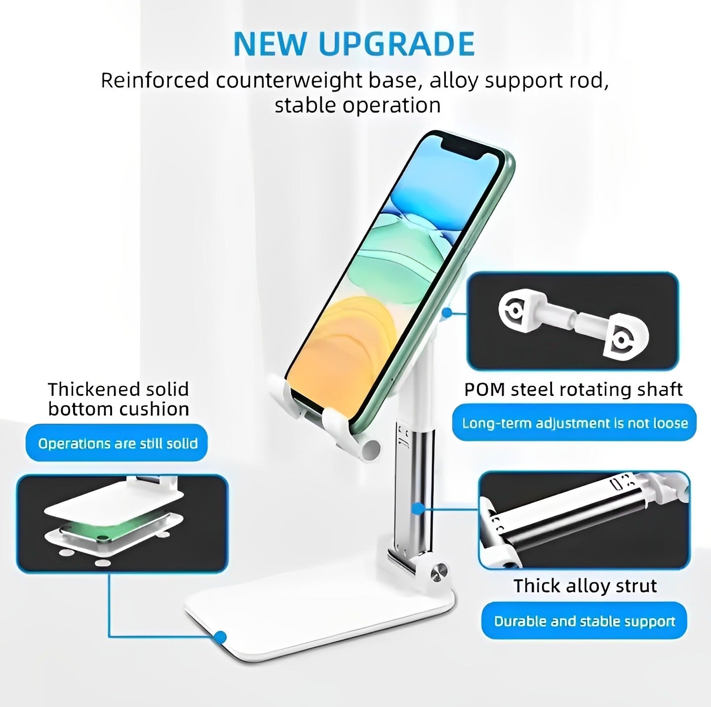 Foldable &amp; Adjustable Mobile Phone and Tablet Stand | Flexible Desktop Mount &amp; Lazy Bracket Support for All Devices (Random Color)