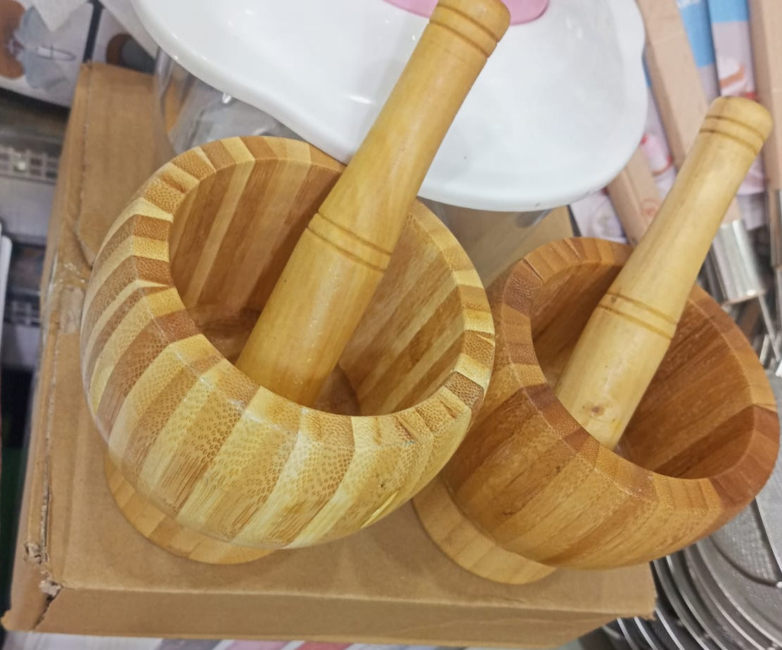 01 Set Wooden Pestle and Mortar For Crushing | Woden chattu watta for Grinding Nuts Dates and other Ingredients?