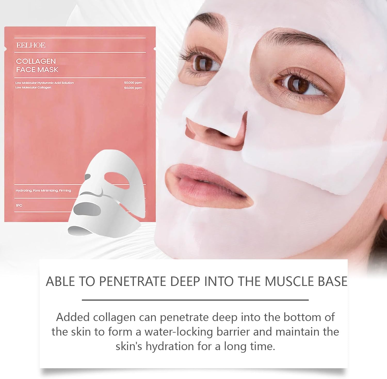 01 Pc Bio-Collagen Real Deep Mask, Hydrating Over Night, Facial Sheet Mask, Pore Minimising, Firming, Collagen Mask, Hydrating Overnight Skin Care Mask - 34gram