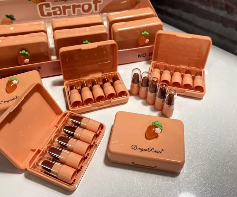 5 Pcs Dragon Ranee Carrot Mini Lipstick – photo 2