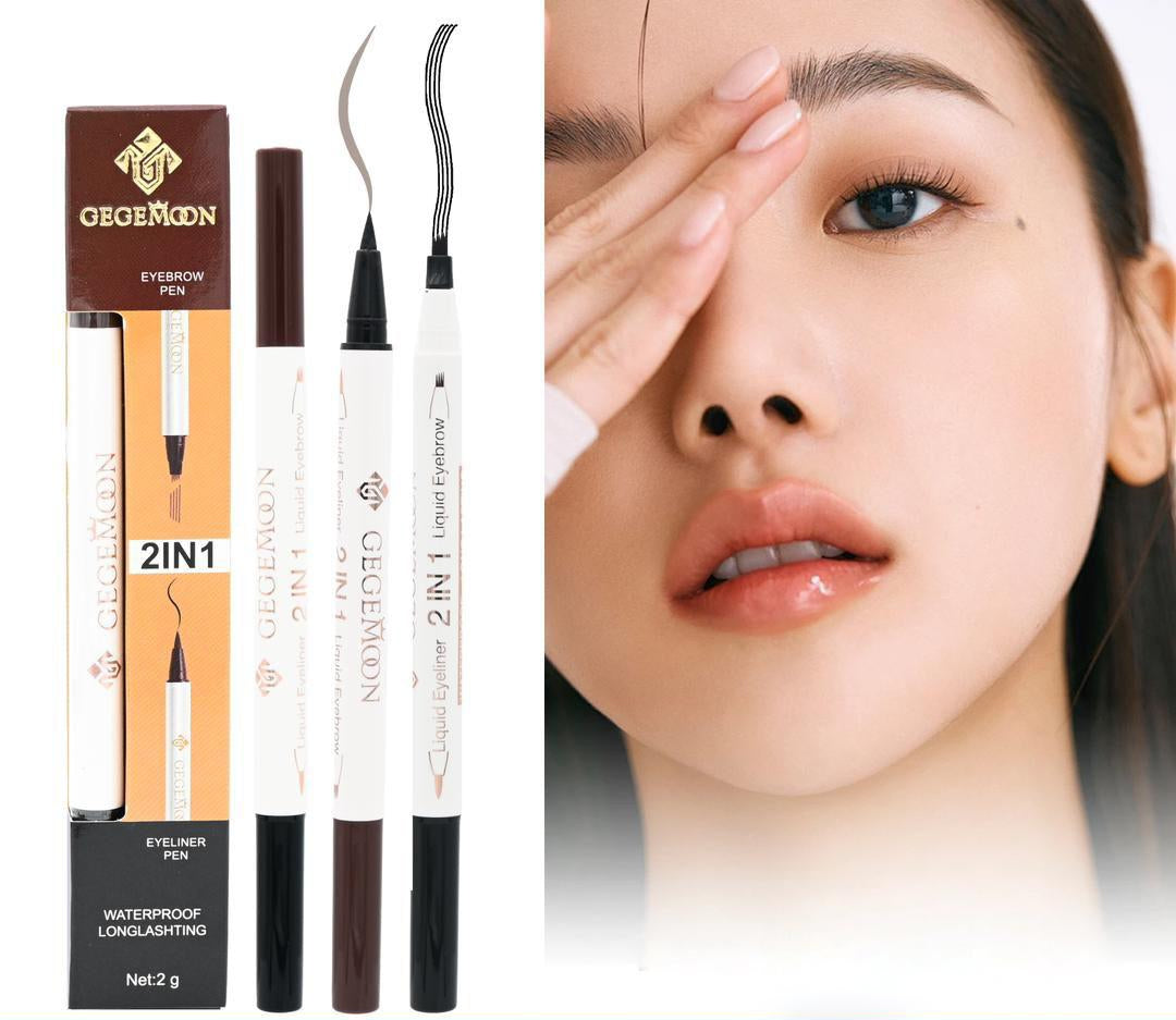 2 in 1 Gegemoon Liquid Eyebrow &amp; Eyeliner | Long Lasting Liquid Eyeliner &amp; Eyebrow Pencil