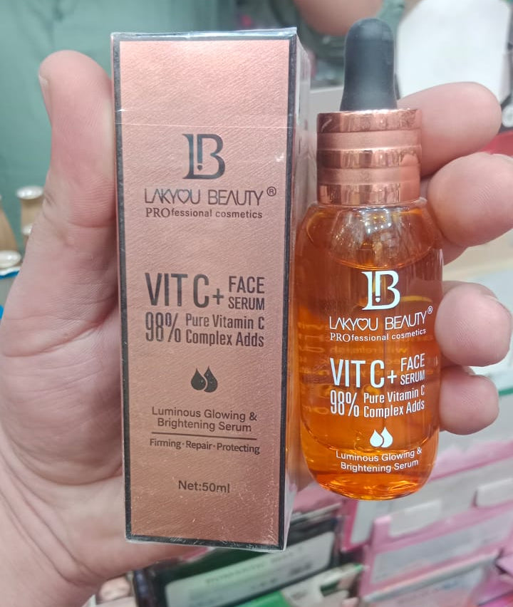 Lakyou Beauty Vitamin C Face Serum �98% Pure Vitamin C Complex for Luminous Glow, Brightening, Firming &amp; Repairing, 50ml
