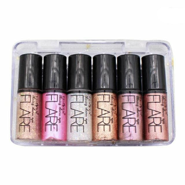 Pack of 6 Mocallure Metallic Shiny Waterproof Glitter Eyeshadow Liquid Eyeliner (Random Color)