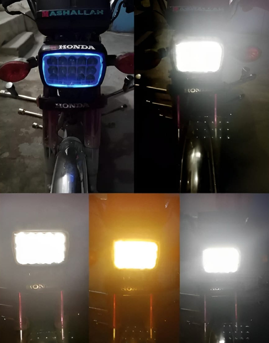 5 function Led head light | 15 led fog bike headlight beam for cg 125 and all 70cc bikes | Best Quality Headlight