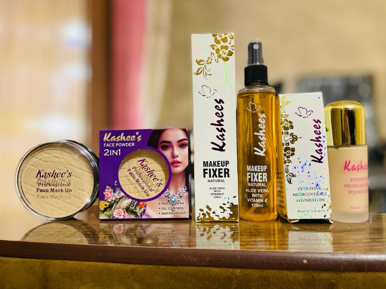 3 in 1 Kashee's Deal, Foundation, Compact Powder, &amp; Fixer (random shades)