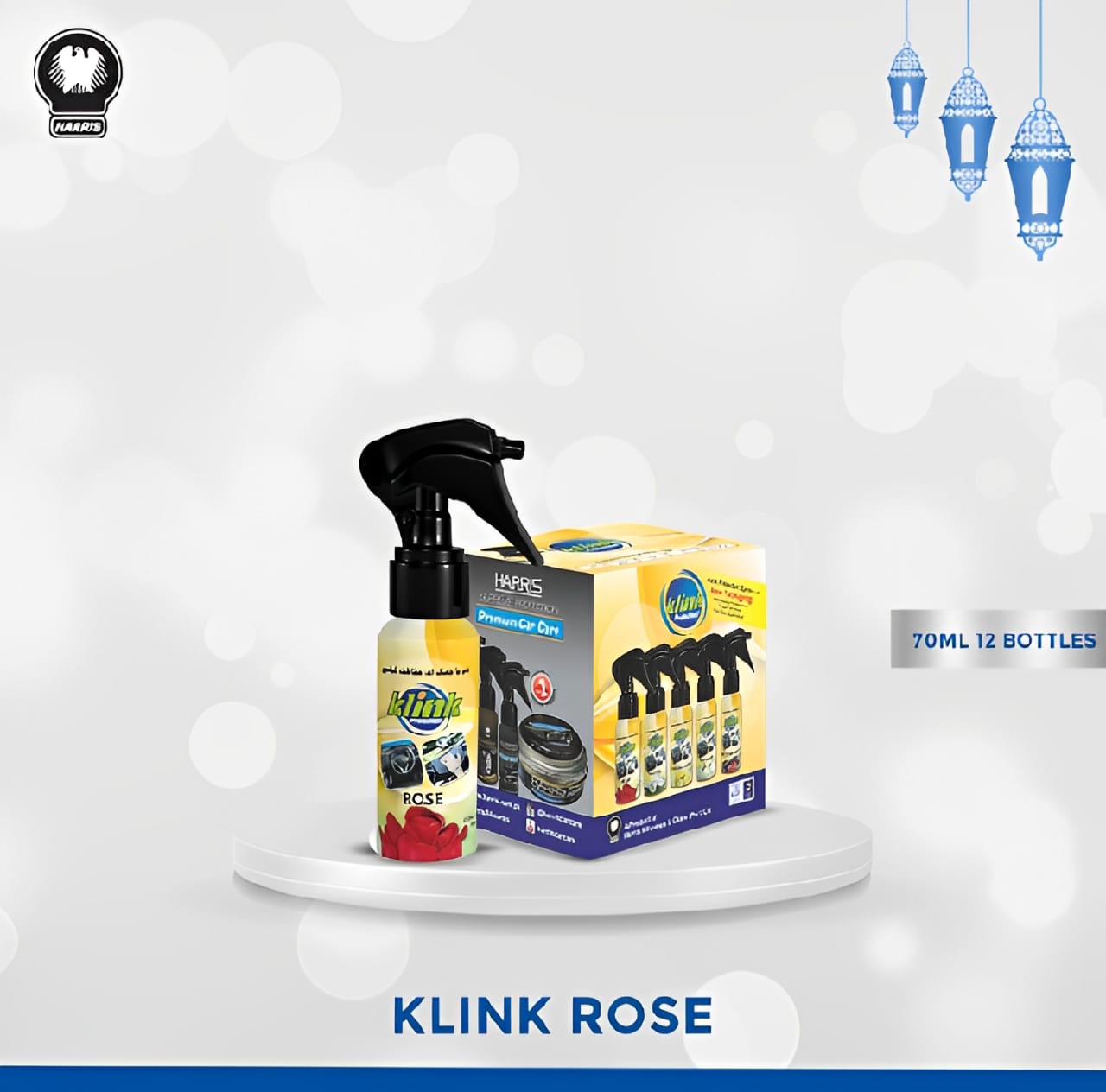Pack of 12 Klink Protectant Rose Dashboard Polish | Best Quality Dashboard Shining Spray 70ml