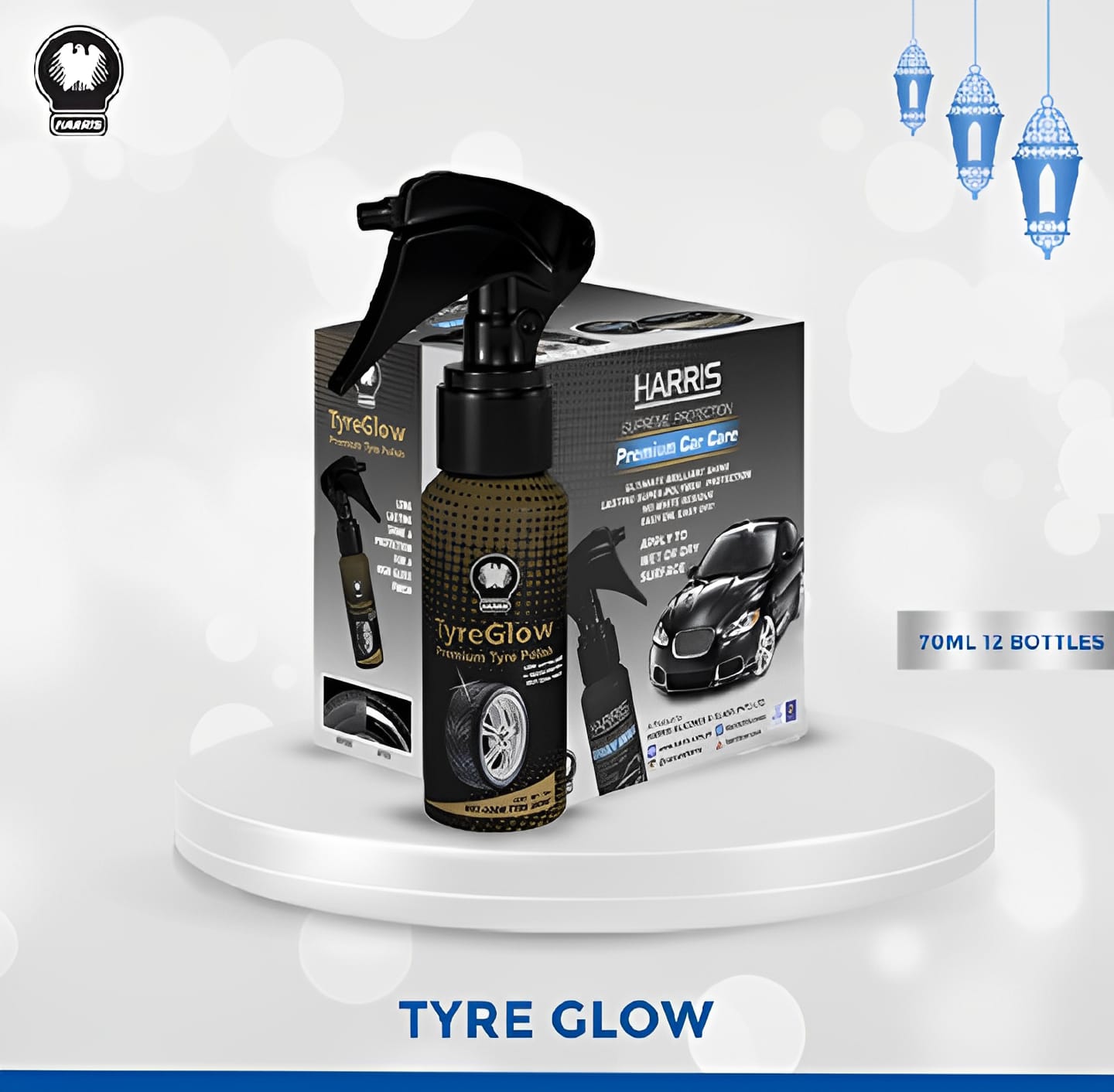 Pack of 12 Tyre glow for Tyre Shine | Best Quality Shining Spray for Car &amp; Bike Tyres 70 ML
