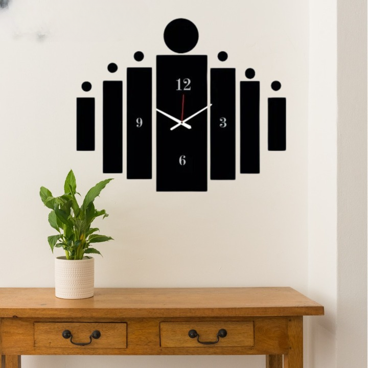 3d Tile Wall Clock  | Wooden Tile Wall Clock Frame wall Art  | Wall decoration | Decor For Home Wall Decoration Attractive Wooden Wall Art - Small