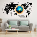 3D Wooden World Map With Esthetic Dial Wall Clock? | Best Quality Wall Clock For Home Decor | Home Decor Clock 40 inch - Without Light
