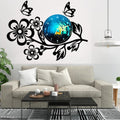 3D Wooden Flower Clock With Esthetic Dial Wall Clock?| Best Quality Wall Clock For Home Decor | Home Decor Clock 25 inch - Without Light