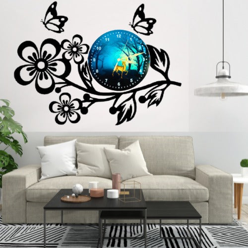 3D Wooden Flower Clock With Esthetic Dial Wall Clock?| Best Quality Wall Clock For Home Decor | Home Decor Clock 25 inch - Without Light