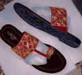 Kolhapuri Slipper Design No. 25-78 �Traditional Red &amp; Dark Maroon Handcrafted Footwear (With Box ) - 7