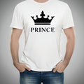 Combo Of King, Queen, Prince &amp; Princes Style White T-Shirt with Cute Design �Best Quality T-Shirts For Girls | T-Shirt For Women - T-Shirt For Boy | T-Shirt For Men - Small