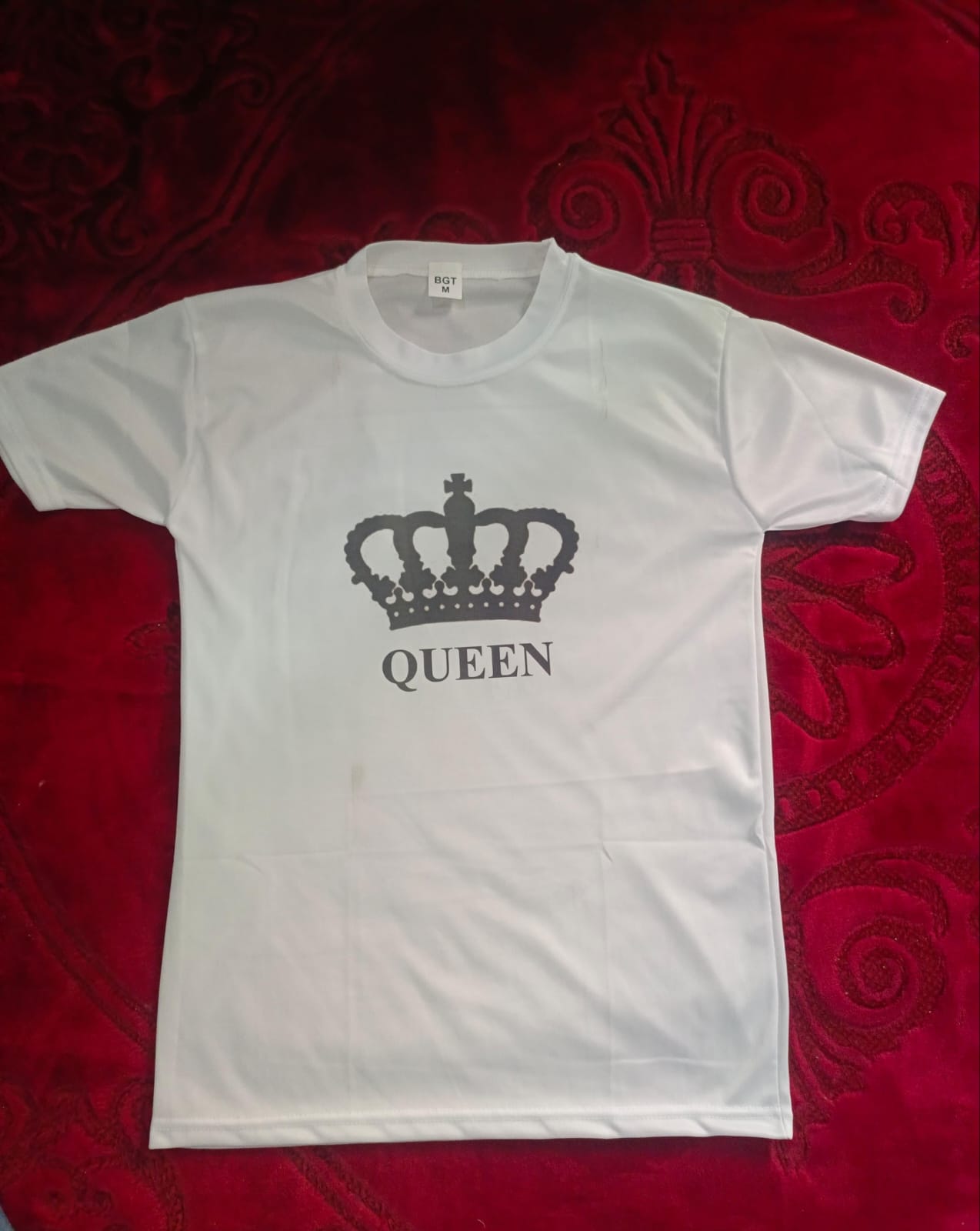 King &amp; Queen Style White T-Shirt - King &amp; Queen Design T-Shirts? �Best Quality T-Shirts For Girls | T-Shirt For Women - T-Shirt For Boy | T-Shirt For Men | King T-Shirts? | Queen Design T-Shirt - King, Small