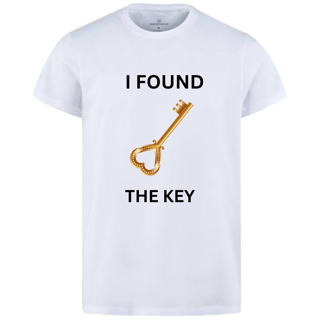 Combo Of My Heart &amp; The Key Style White T-Shirt with Cute Design - Heart &amp; key Design T-Shirts? �Best Quality T-Shirts For Girls | T-Shirt For Women - T-Shirt For Men - Small
