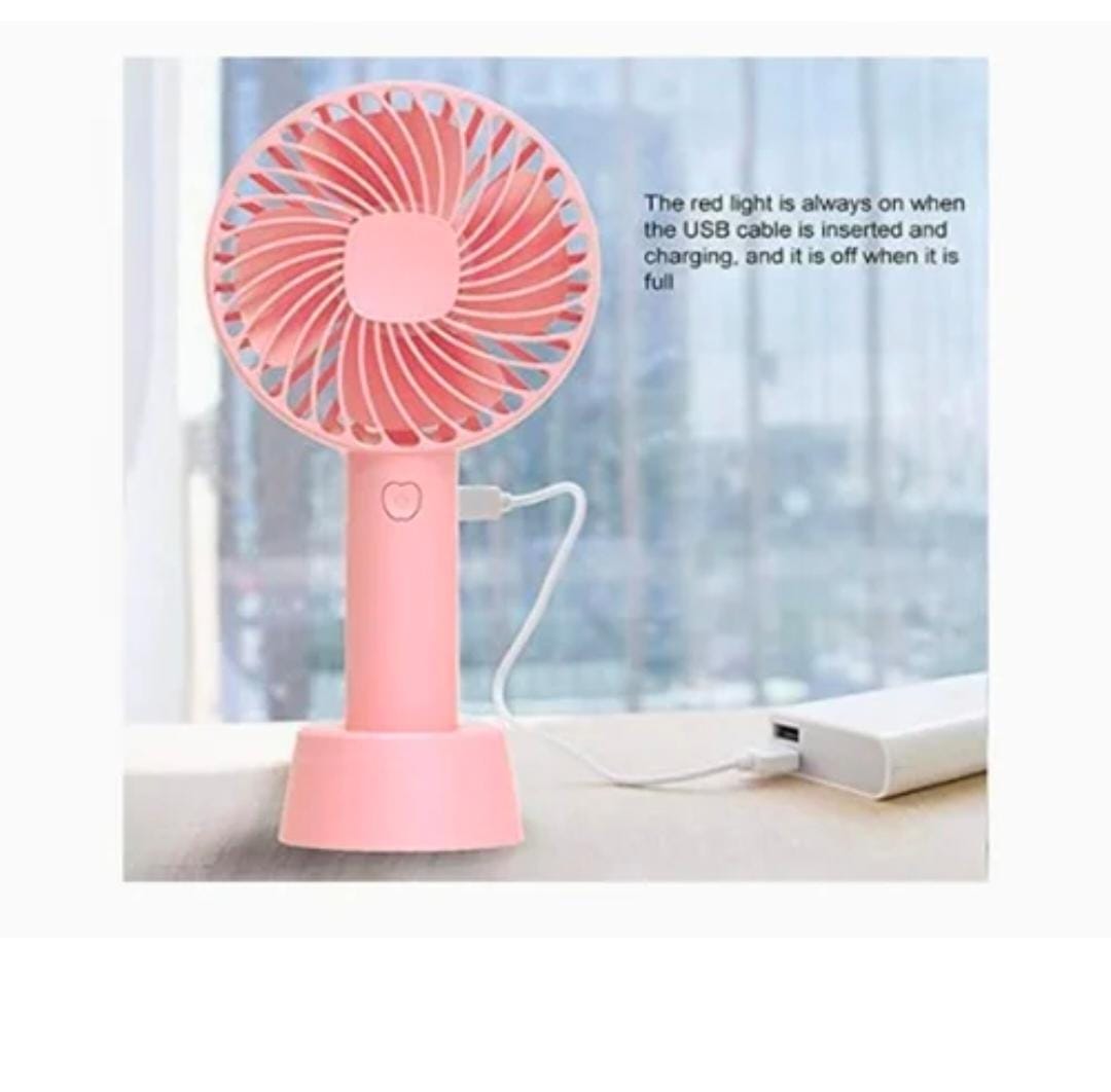 Portable USB Rechargeable Fan | Handheld 3 Speed Strong Wind Electric Small Mini Cooling Fan (random color)