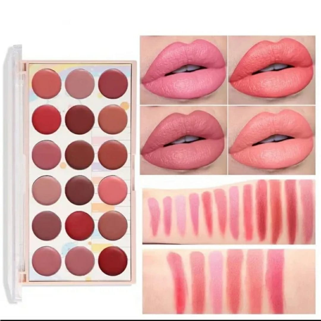 Moccallure Professional 18-Colors Lipstick Kit �Long-Lasting, Hydrating &amp; Compact | Unisex Makeup Set